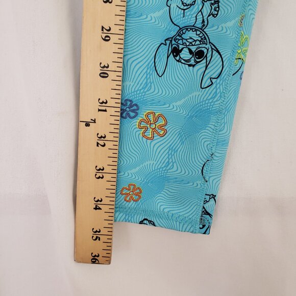 Disney Blue Lilo and Stitch Floral Pattern Pockets Cute Pants Legging Size XS - Picture 6 of 15